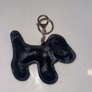 Black Dog-Shaped Keychain